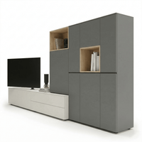 Cavero Italien Designer TV Étagère murale | Modern Storage Mural avec Architectural Armoire System - Marcottestyle Shop