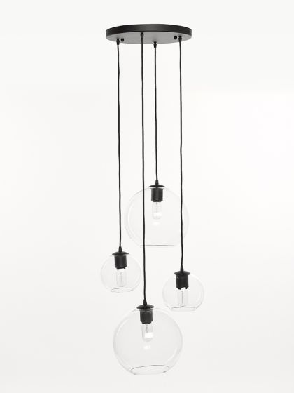 CEILING LAMP 2606 - PL4 35CM NERO FOR GLASS 4*E27 - Marcottestyle Shop