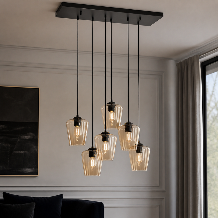 Lampada a Sospensione Ase 1370L - Nero