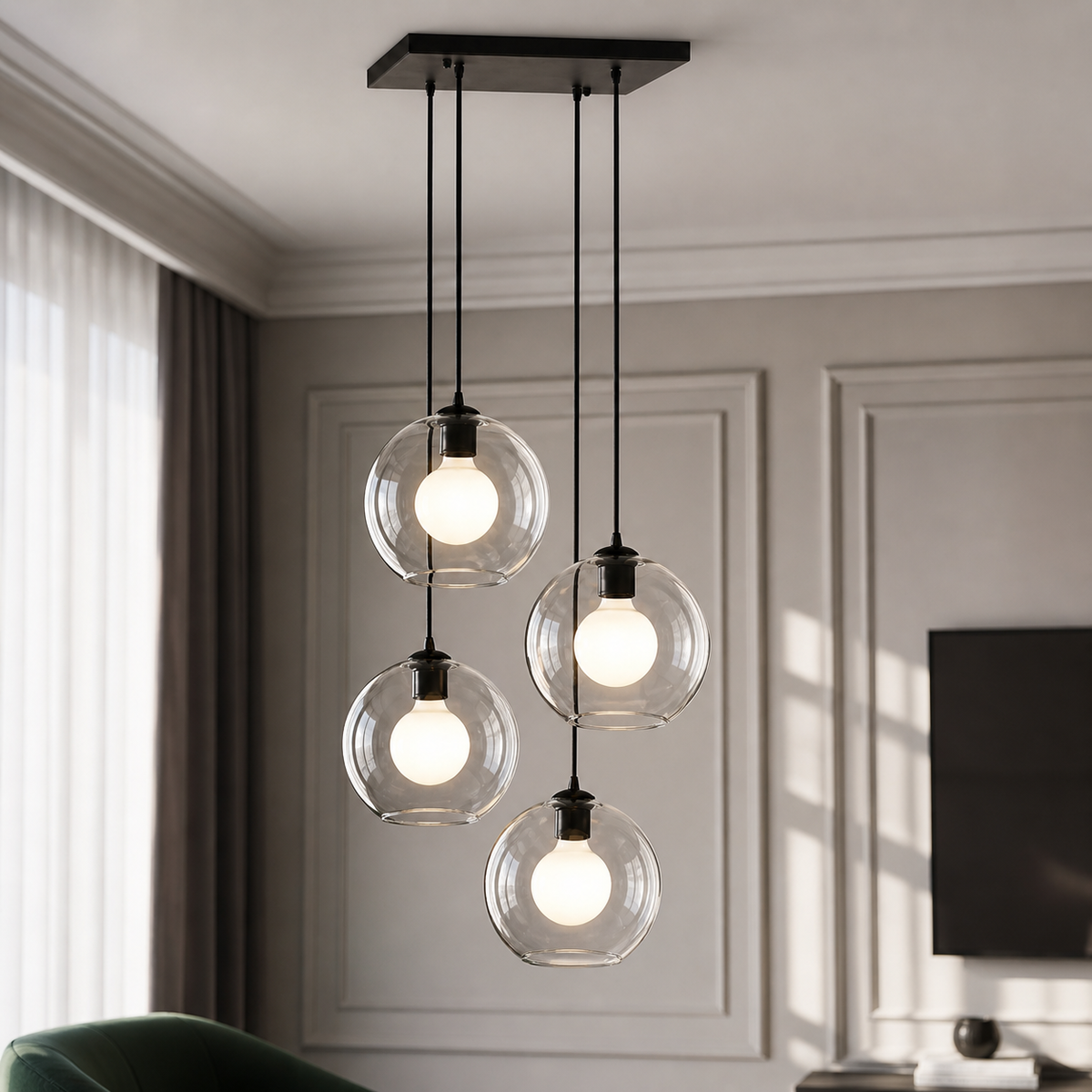 Lámpara Colgante Drei 5417B - Negro