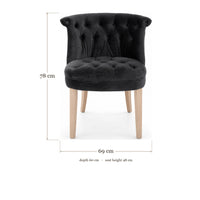 Dining Chair Ducati - Velvet Black - dimensions | Marcottestyle