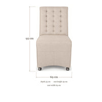 Dining Chair Stirum - Beige Fabric - dimensions | Marcottestyle