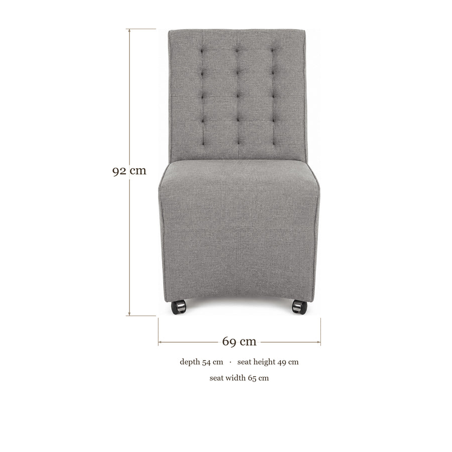 Dining Chair Stirum - Grey Fabric - dimensions | Marcottestyle