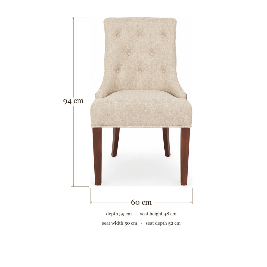 Dining Chair Verona - Beige - Country Style - dimensions | Marcottestyle