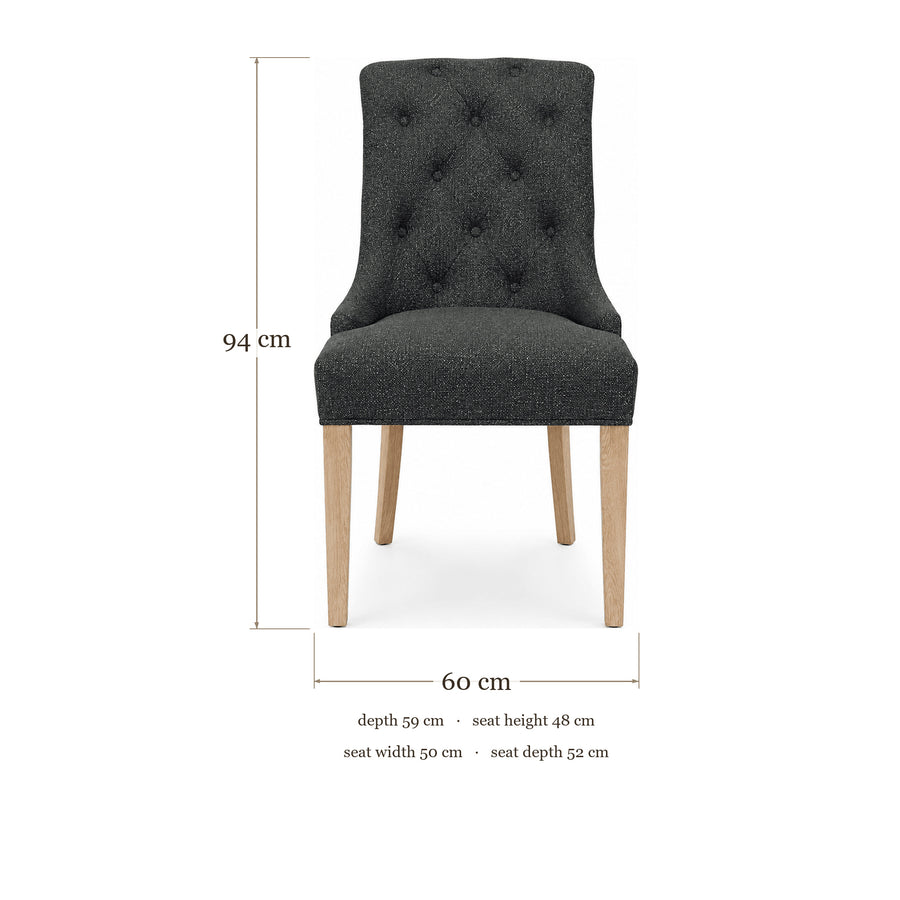Dining Chair Verona - Black - Country Style - dimensions | Marcottestyle