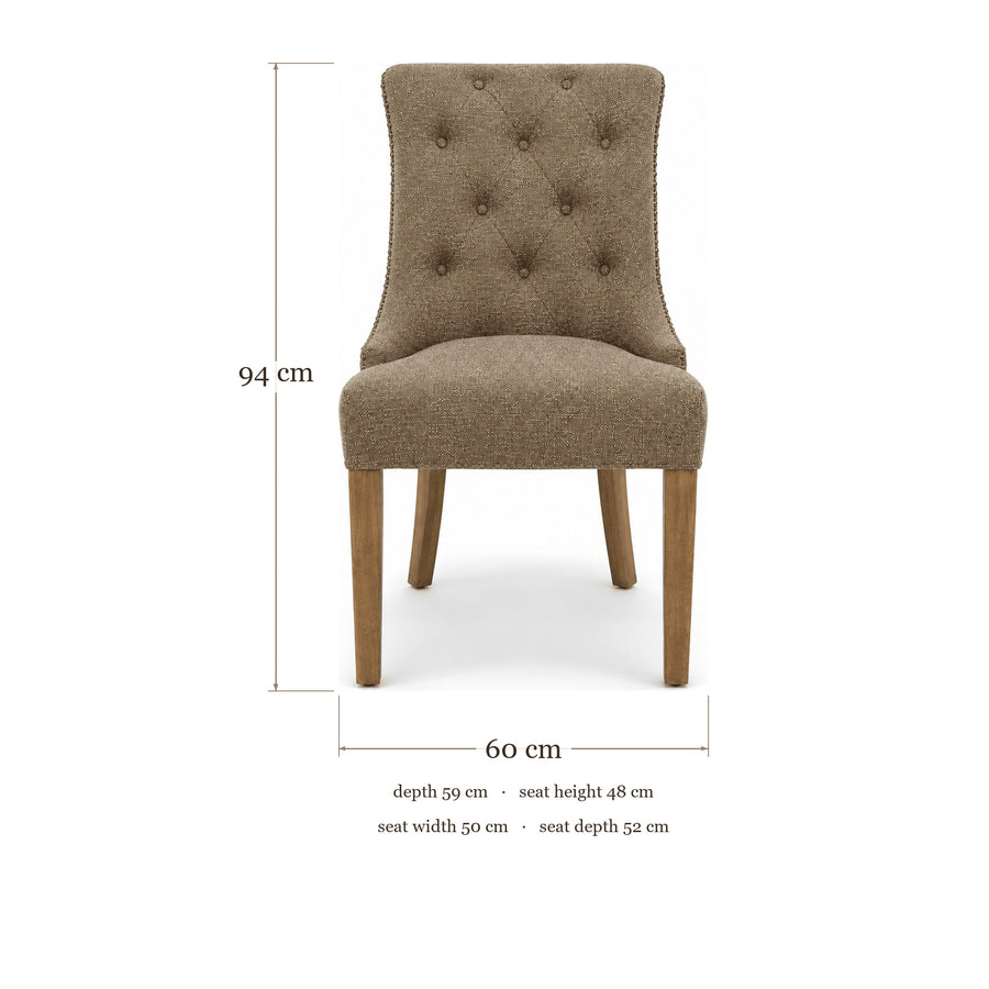 Dining Chair Verona - Brown - Country Style - dimensions | Marcottestyle