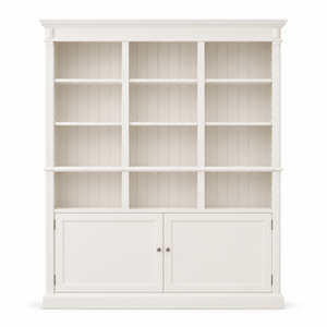 Bibliothèque - Chambord - Pin massif - 180 x 39 x 197 cm - Blanc