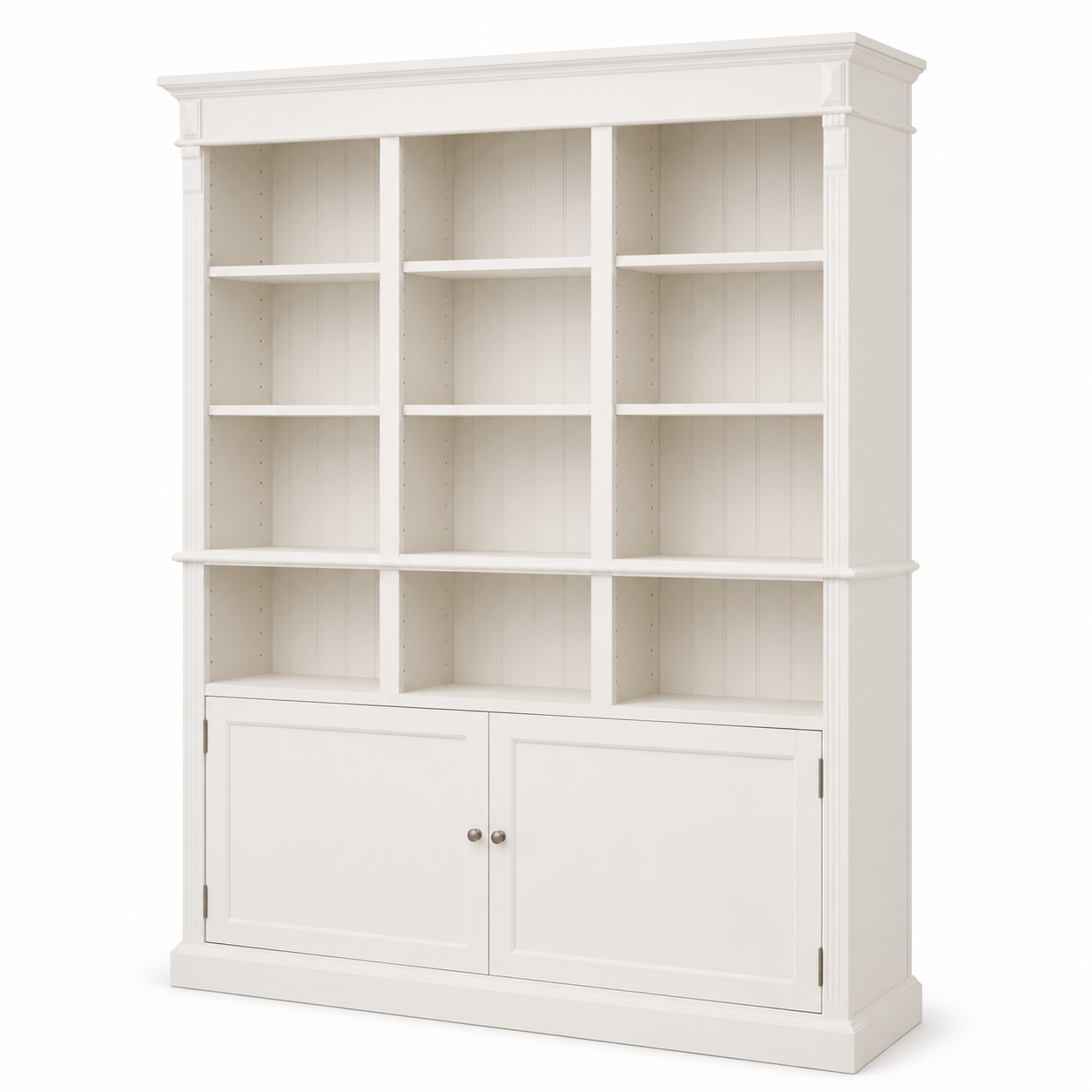 Bookcase - Chambord - Solid Pine - 180 x 39 x 197 cm - White