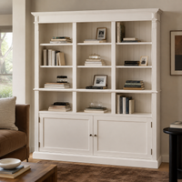 Bookcase - Chambord - Solid Pine - 180 x 39 x 197 cm - White