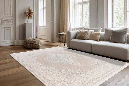 Low-Pile Rug - Fiore Cream / Silver
