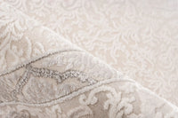 Low-Pile Rug - Fiore Cream / Silver Border