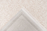 Low-Pile Rug - Fiore Cream / Silver Border