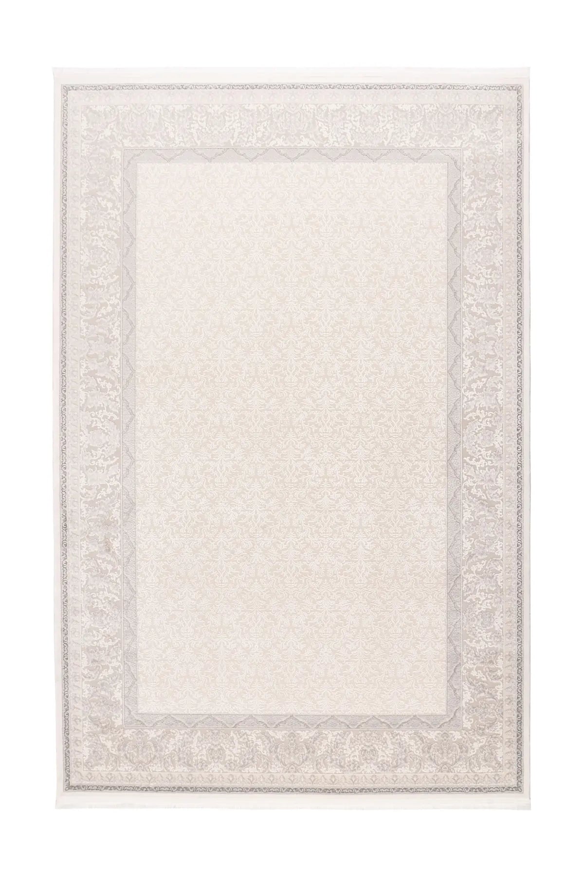Low-Pile Rug - Fiore Cream / Silver Border