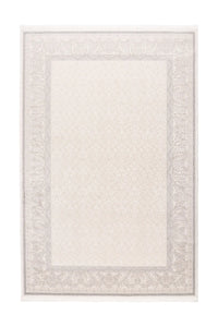 Low-Pile Rug - Fiore Cream / Silver Border
