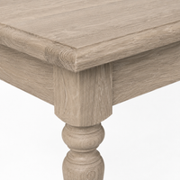 Close-up of the solid oak finish and detailing of the Pomerol coffee table