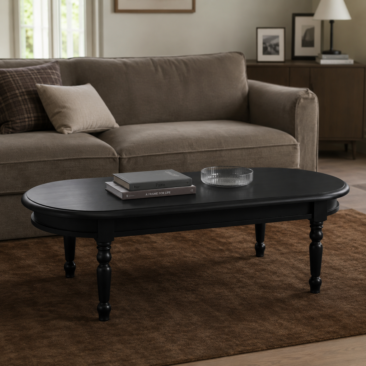 Coffee Table - Vouvray - Solid Pine - 135 x 45 x 55 cm - Black