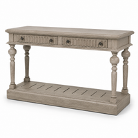 Gaillac console table in solid oak, three-quarter angle view