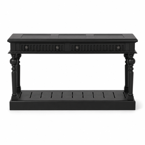 Console Table - Gaillac - Solid Pine - 140 x 50 x 80 cm - Black