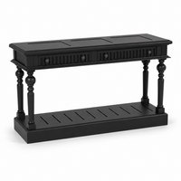 Gaillac console table in black, three-quarter angle view