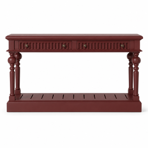 Console Table - Gaillac - Solid Pine - 140 x 50 x 80 cm - Bordeaux