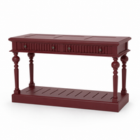 Gaillac console table in bordeaux, three-quarter angle view