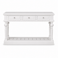 Gaillac console table in white, front view on white background