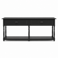 Tournus console table in black, front view on white background