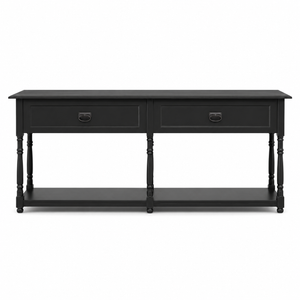 Konsolentisch - Tournus - Massivkiefer - 180 x 45 x 76 cm - Schwarz