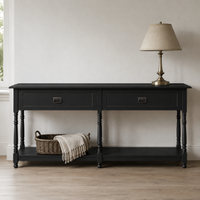 Tournus console table in black styled in an entrance hall