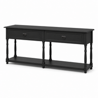 Tournus console table in black, three-quarter angle view