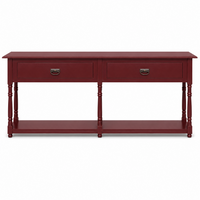 Tournus console table in bordeaux, front view on white background