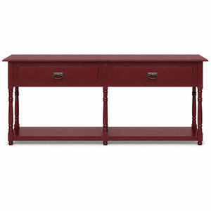 Konsolentisch - Tournus - Massivkiefer - 180 x 45 x 76 cm - Bordeaux