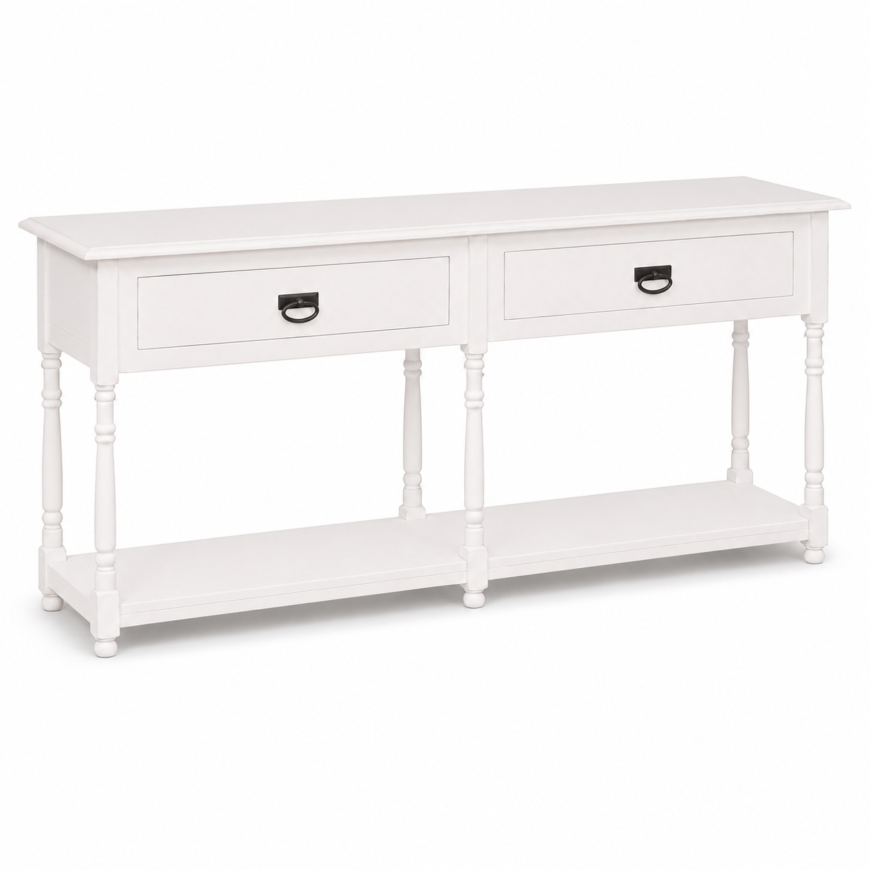 Tournus console table in white, three-quarter angle view
