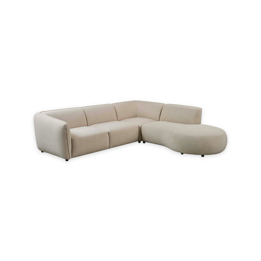 Corner Sofa Bever - Open End - Sand Beige | Marcottestyle