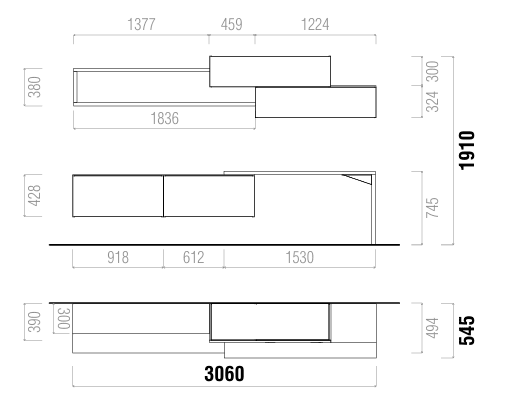 Cortina Luxury Italian TV Wall Unit | Modern Floating Media Console - Marcottestyle Shop | Marcottestyle