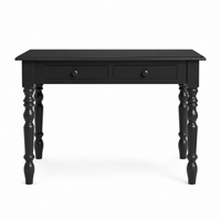Auray desk in black, front view on white background