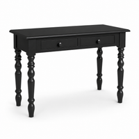 Auray desk in black, three-quarter angle view