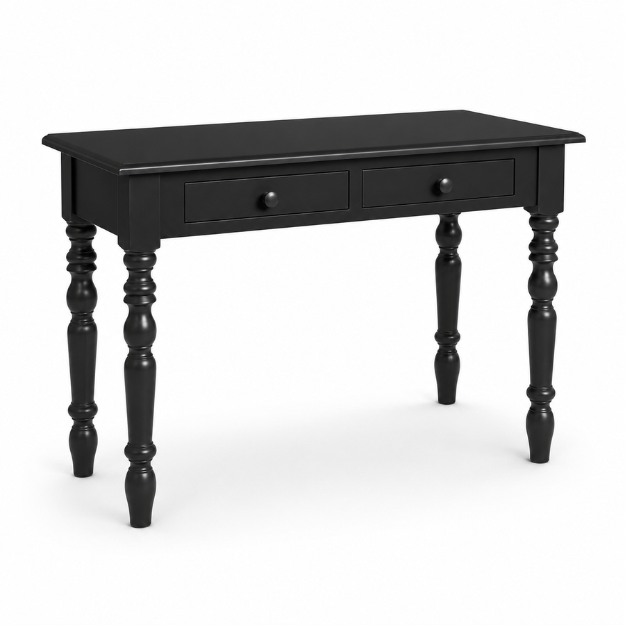 Auray desk in black, three-quarter angle view
