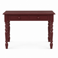 Auray desk in bordeaux, front view on white background