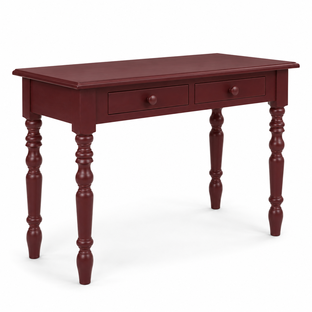 Auray desk in bordeaux, three-quarter angle view