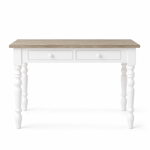 Desk - Auray - Solid Pine - 109 x 60 x 79 cm - White with Oak Top