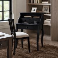 Classic black Cheverny writing desk styled in a home office, 65 cm wide