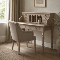 Dinan desk in oak styled in a home office