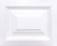 White painted solid pine finish sample for the Dinan desk, panelled drawer front