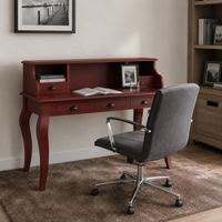 Classic bordeaux Vendome desk styled in a home office, 130 cm wide