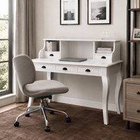 Classic white Vendome desk styled in a home office, 130 cm wide