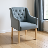 Dining Chair Canon - Alcantara Blue Grey in a dining room interior | Marcottestyle