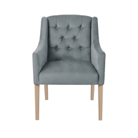 Dining Chair Canon - Alcantara Blue Grey - Oak feet - front view | Marcottestyle