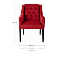 Dining Chair Canon - Alcantara Bordeaux - Black feet - dimensions | Marcottestyle