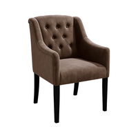 Dining Chair Canon - Alcantara Chocolate - Black feet - corner view | Marcottestyle